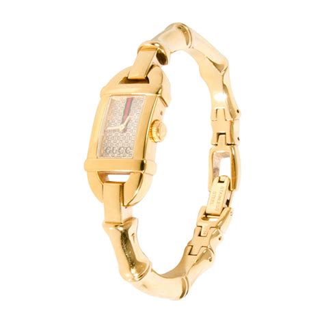 gucci gold watch women|gucci bamboo watches for women.